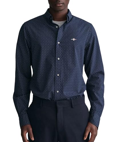 Gant REG MICRO PRINT SHIRT, marineblau(marine (410)), Gr. XXL von GANT