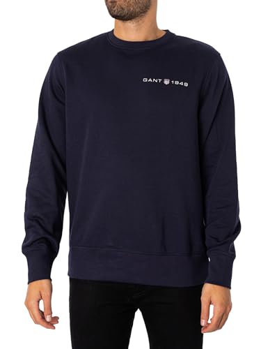 GANT Herren Printed Graphic C-Neck Sweatshirt, Evening Blue, L EU von GANT