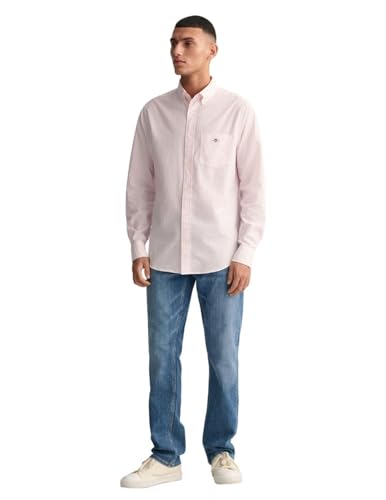 GANT Herren REG Oxford Banker Stripe Shirt, Light Pink, L EU von GANT