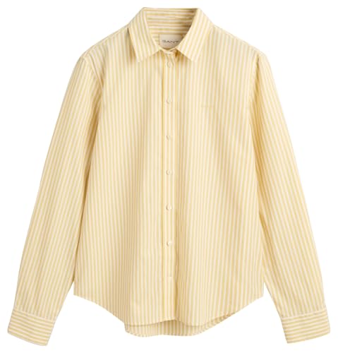 GANT Damen REG POPLIN Striped Shirt, Dusty Yellow, 40 EU von GANT