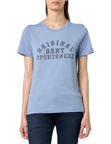 REG Printed SS C-Neck T-Shirt, Blue Water, S von GANT