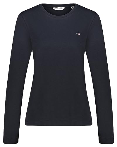 GANT Damen Reg Shield Ls T-Shirt, Schwarz, S EU von GANT