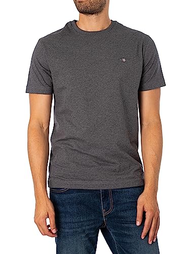 GANT Herren Reg Shield T-Shirt, Antracit Melange, L EU von GANT