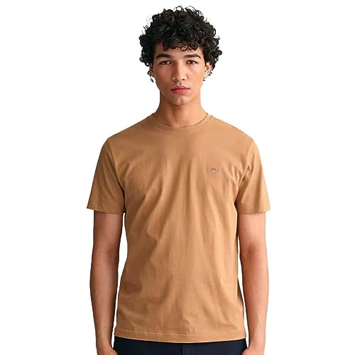 GANT Herren Reg Shield T-Shirt, Warm Khaki, XL EU von GANT