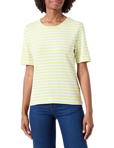 GANT Damen Slim Striped 1X1 Ribbed SS T-Shirt 4203493, Pastel Lime,L von GANT
