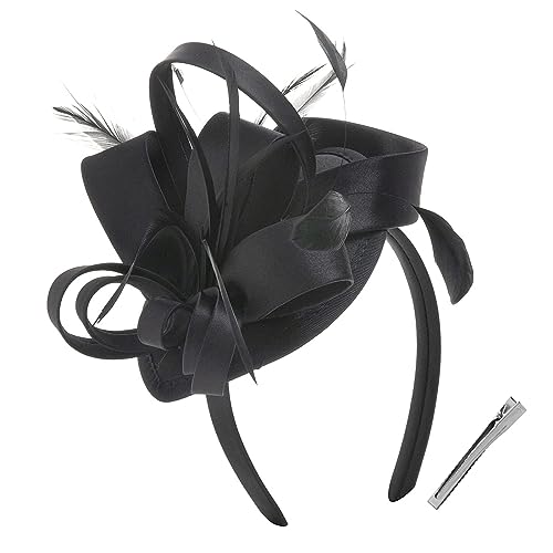 GANYKQ Eleganter Hochzeits-Fascinator mit Blumen-Pillendose für Make-up-Partys und Hochzeitsfeiern, Mrs. Maisel von GANYKQ
