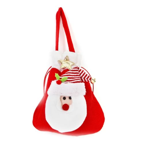GANYKQ Festive Christmas Candy Bag Cartoon Print Storage Drawstring Organizer Case for Storing Treats and Chocolates von GANYKQ