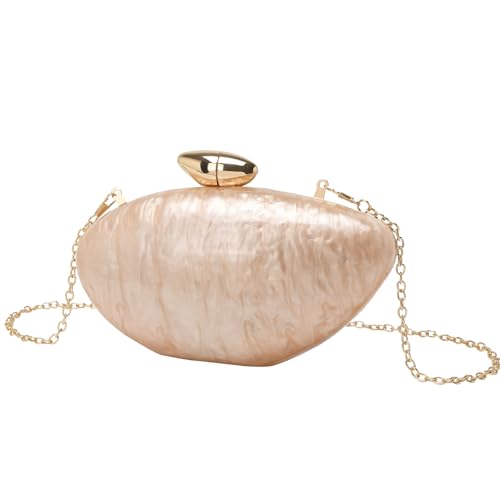 GANYUU Damen Fashion Trend Acryl Clutch Oval Tasche Kette Schultertasche, aprikose, Einheitsgröße GANYUU Damen Fashion Trend Acryl Clutch Oval Tasche Kette Schultertasche, aprikose, Einheitsgröße von GANYUU