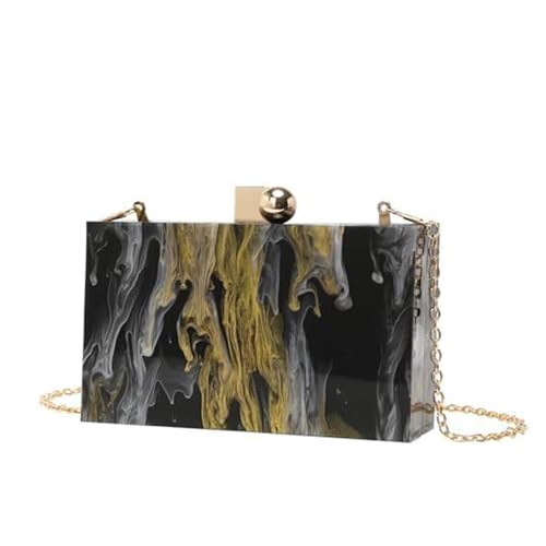GANYUU Damen Mode Acryl Taschen Kette Schultertaschen Handytaschen, Schwarz , Einheitsgröße von GANYUU