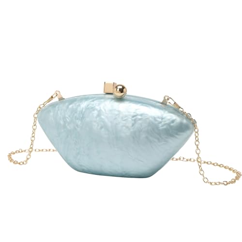 GANYUU Damen Mode Acryl Taschen Kette Schultertaschen Handytaschen, blau, Einheitsgröße von GANYUU