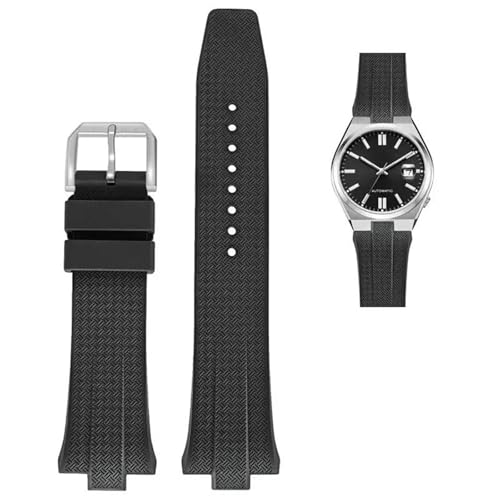 GANYUU FKM Fluorkautschuk Uhrenarmband für Citizen TSUYOSA Collection NJ0150 NJ0151ME Uhrenarmbänder Herren Damen Armband Bunt(Black) von GANYUU