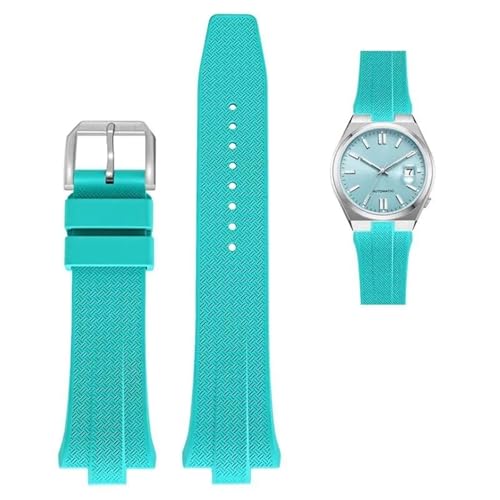 GANYUU FKM Fluorkautschuk Uhrenarmband für Citizen TSUYOSA Collection NJ0150 NJ0151ME Uhrenarmbänder Herren Damen Armband Bunt(Cyan-blue) von GANYUU