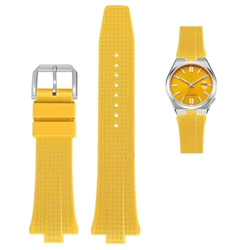 GANYUU FKM Fluorkautschuk Uhrenarmband für Citizen TSUYOSA Collection NJ0150 NJ0151ME Uhrenarmbänder Herren Damen Armband Bunt(Yellow) von GANYUU