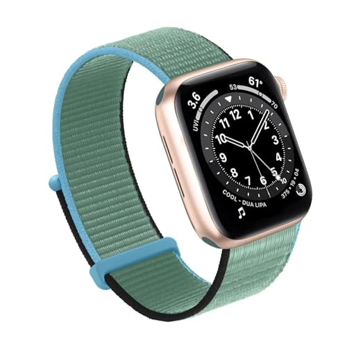 GANYUU Für Apple Watch Band 49MM 45MM 44MM 42MM 41MM 40MM 38MM, Frauen Männer Sport Nylon Loop Strap Für IWatch Serie Ultra 8 7 6 5 4 3 2 1 SE(Inverness Green,38/40/41mm) von GANYUU