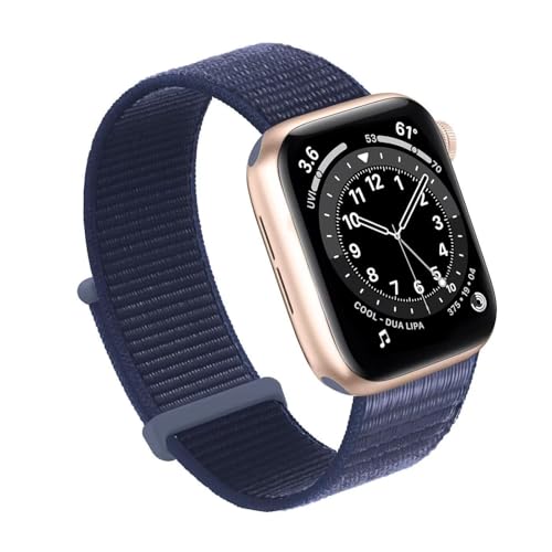 GANYUU Für Apple Watch Band 49MM 45MM 44MM 42MM 41MM 40MM 38MM, Frauen Männer Sport Nylon Loop Strap Für IWatch Serie Ultra 8 7 6 5 4 3 2 1 SE(Midnight Blue,38/40/41mm) von GANYUU