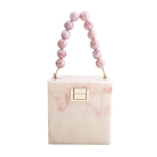 GANYUU Modische Acryl-Handtasche, kleine quadratische Tasche, Handytasche, aprikose, Einheitsgröße von GANYUU