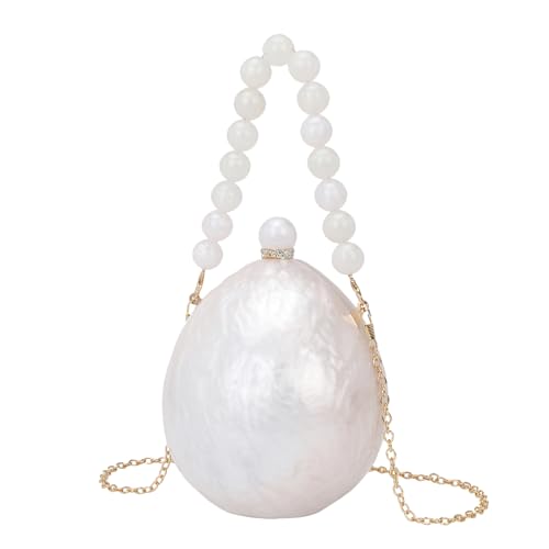 GANYUU Modische Handtasche aus Temperament mit Perlen, einzelne Schultertasche, weiß, Einheitsgröße von GANYUU