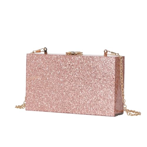 GANYUU Party Bankett Clutch Taschen Damen Acryl Taschen Kette Schulter Handy Taschen, rose, Einheitsgröße von GANYUU