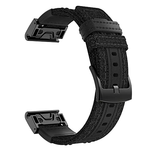 GANYUU Sportarmband aus Segeltuch für Garmin Fenix 6X Pro 5X 7X 3HR / 5X / 3HR, einfache Passform, Schnellverschluss-Armband Correa, 26mm Fenix 5X 6X 7X, Achat von GANYUU