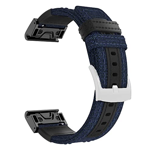 GANYUU Sportarmband aus Segeltuch für Garmin Fenix 6X Pro 5X 7X 3HR / 5X / 3HR, einfache Passform, Schnellverschluss-Armband Correa, For Approach S60 S62, Achat von GANYUU