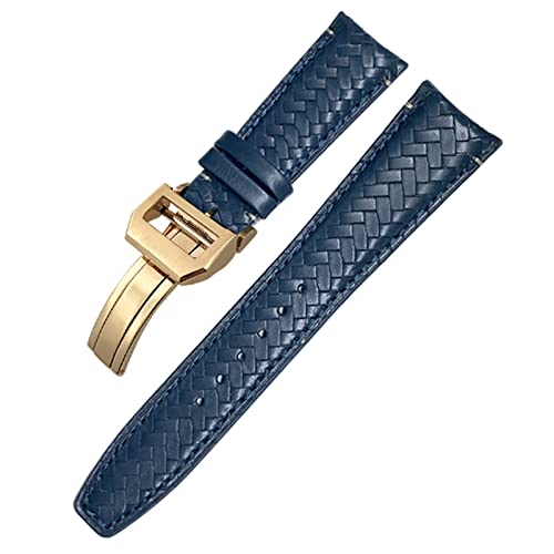 GANYUU Uhrenarmband aus Rindsleder mit gebogenem Ende, 20 mm, 21 mm, 22 mm, passend für IWC Portugieser Piloten, echtes Leder, 21 mm, Achat von GANYUU