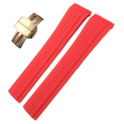 GANYUU Uhrenarmband für Patek Philippe 5164A 5167A Aquanaut Philippe-Serie, Schmetterlingsschnalle, bunt, fluoreszierendes Gummi, 21 mm, Gold Buckle, Achat GANYUU Uhrenarmband für Patek Philippe 5164A 5167A Aquanaut Philippe-Serie, Schmetterlingsschnalle, bunt, fluoreszierendes Gummi, 21 mm, Gold Buckle, Achat von GANYUU