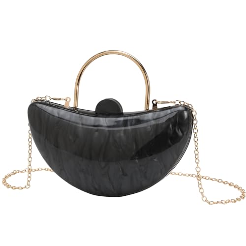 GANYUU Yuanbao Geformte Acryltasche Handgelenktasche Modische Handytasche, Schwarz , Einheitsgröße von GANYUU