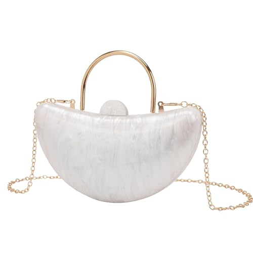 GANYUU Yuanbao Geformte Acryltasche Handgelenktasche Modische Handytasche, weiß, Einheitsgröße von GANYUU