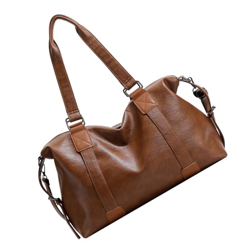 Einzigartige Damen-Umhängetasche, Retro-Stil, PU-Leder, Schultertasche, Henkeltasche, Handtasche mit reichlich Stauraum, Damen-Crossbody-Tasche, braun, One Size von GAOFESA