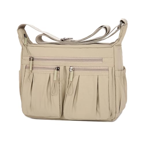 GAOFESA Crossbody-Tasche für Damen, Nylon, wasserdicht, Schultertasche, Kuriertasche, leichte Taschenbücher, wasserdicht, Kuriertasche, mehrere Taschen, khaki, One Size GAOFESA Crossbody-Tasche für Damen, Nylon, wasserdicht, Schultertasche, Kuriertasche, leichte Taschenbücher, wasserdicht, Kuriertasche, mehrere Taschen, khaki, One Size von GAOFESA