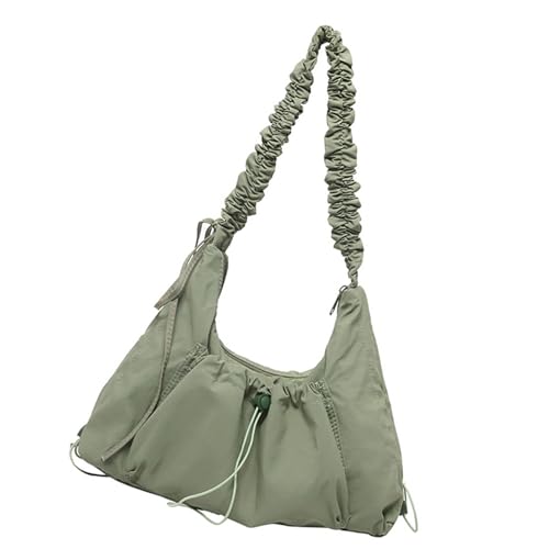 GAOFESA Einzigartige plissierte Nylon-Umhängetasche für Damen, leichte Umhängetasche mit reichlich Stauraum, plissierter Riemen, Einkaufstasche, grün, One Size GAOFESA Einzigartige plissierte Nylon-Umhängetasche für Damen, leichte Umhängetasche mit reichlich Stauraum, plissierter Riemen, Einkaufstasche, grün, One Size von GAOFESA