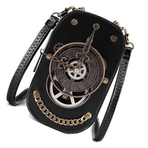 GAOFESA Kleine Umhängetasche für Damen, Punk, Handytasche, Leder, Schultertasche, Geldbörse mit verstellbarem Riemen, für den täglichen Gebrauch, Punk-Umhängetasche von GAOFESA