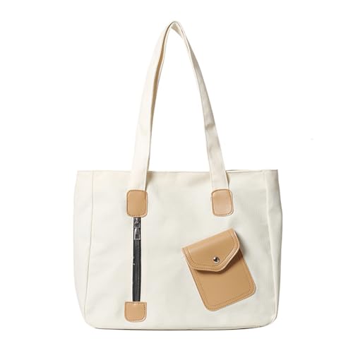 GAOFESA Schultertasche aus Segeltuch mit Reißverschluss, Vintage-Tasche, lässig, große Kapazität, Handtasche für Studenten, Mädchen, Canvas-Umhängetasche für Damen, khaki, One Size GAOFESA Schultertasche aus Segeltuch mit Reißverschluss, Vintage-Tasche, lässig, große Kapazität, Handtasche für Studenten, Mädchen, Canvas-Umhängetasche für Damen, khaki, One Size von GAOFESA