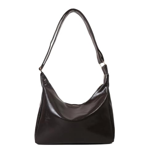 GAOFESA Schultertasche für Damen, PU-Unterarmtasche, Handtasche mit Reißverschluss und Vintage-Charme, zeigt Persönlichkeit und Geschmack, coffee, One Size von GAOFESA