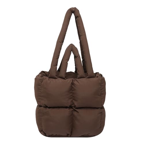 GAOFESA Trendige Damen Daunen Geldbörse Weich Und Praktisch Nylon Schultertasche Casual Handtasche Geeignet Für Mode Frauen Und Mädchen Mode Down Handtasche, braun, One Size von GAOFESA