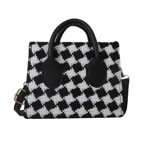 GAOFESA Vielseitige karierte Tragetasche, Schultertasche, Handtasche, bleibt organisiert und langlebig, Schwarz , One Size von GAOFESA