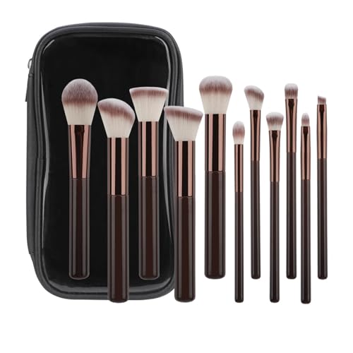 Reisefreundliches 11-teiliges Make-up-Pinsel-Set mit weichen Borsten und ergonomischem Holzgriff für Damen und Mädchen Make-up-Pinsel von GAOFESA