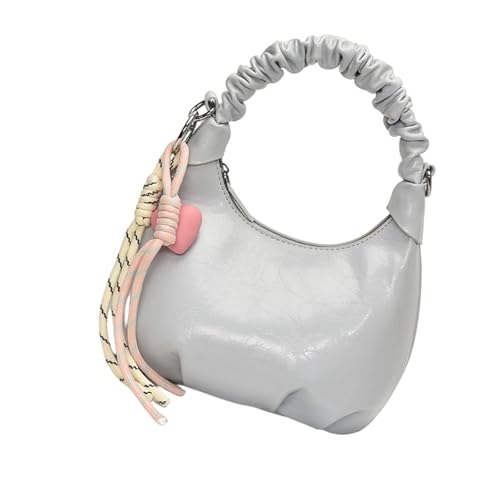 Stilvolle Umhängetasche aus PU-Leder, lässige Unterarm-Geldbörse, gerüschte Handtasche für modische Frauen, die Stile suchen, modische Umhängetasche aus PU-Leder, blau, One Size Stilvolle Umhängetasche aus PU-Leder, lässige Unterarm-Geldbörse, gerüschte Handtasche für modische Frauen, die Stile suchen, modische Umhängetasche aus PU-Leder, blau, One Size von GAOFESA