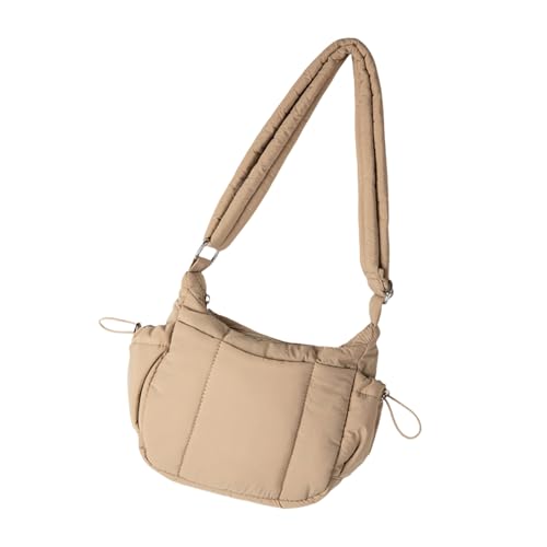 Umhängetasche aus Nylon mit großer Kapazität und einzigartigem koreanischen und japanischen Stil, Umhängetasche, für Damen und Herren, weiche, gesteppte Umhängetasche, khaki, One Size Umhängetasche aus Nylon mit großer Kapazität und einzigartigem koreanischen und japanischen Stil, Umhängetasche, für Damen und Herren, weiche, gesteppte Umhängetasche, khaki, One Size von GAOFESA
