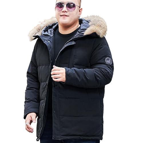 GAOHONGMEI Herren Daunenjacken Tops Winter Parka Jacke Outdoor Mit Kapuze Down Warme Lange Windjacke Verdickterer Casual Coats Travel Oberbekleidung Mäntel black-11XL von GAOHONGMEI