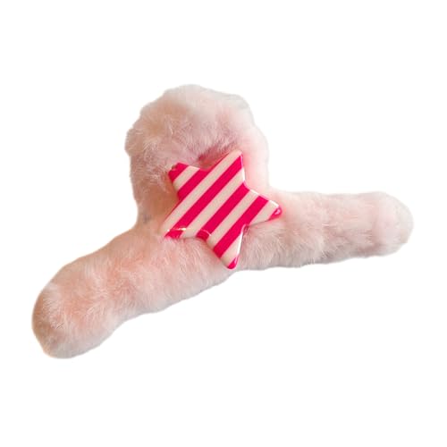 Fünfzackiger Stern Plüsch Haarfänger Stern Schleife Mädchen fängt den Hinterkopf Haarspange Winter Haarnadel Plüsch Haarfänger von GAOINTELL