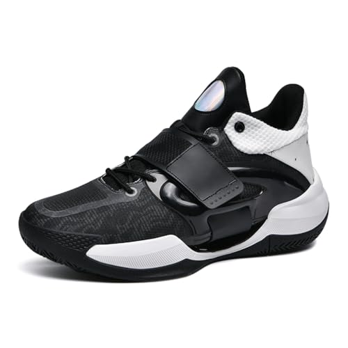 GAOLONGBU Herren Basketballschuhe Jungen Basketball Schuhe Basketball Trainingsschuhe Bequem Tennis Laufen Trainingsschuhe, Schwarz und Weiß 869, 40 2/3 EU von GAOLONGBU