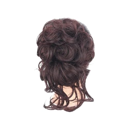 Haarknoten, Clip-Perücke, flauschig, weich, realistisch, natürlicher Look, Haarnadeln, schwarz-braune Perücke for Damen,für Hochsteckfrisur-Perücke(Color:Dark Brown) von GAOWINLY