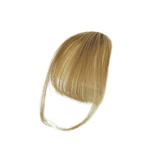 Pony-Clip, Echthaar-Pony, natürlicher Bang-Haarclip, Pony, Fransen mit Schläfen, Haarteil for Frauen, Clip-on-Air-Bang, 11,4 cm,Air Bangs für Frauen(Grey Gold) von GAOWINLY