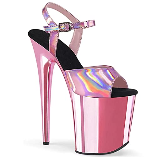 Damen Sandalen 20 cm / 7.87in High Heels Sexy Striptease Bühne Performance Pole Dance High Heels Nachtclub Party Prom Platform Sandalen,Rosa,36 EU von GAOword