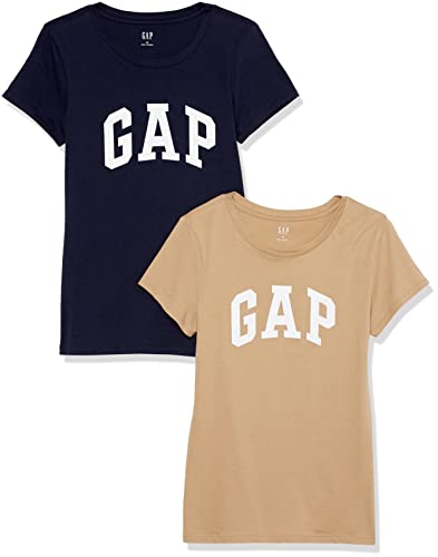 GAP Damen 2er-Pack T-Shirt mit Klassischem Logo Hemd, Mohave, Klein von GAP