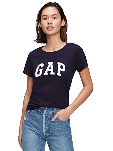 GAP Damen Classic Logo T-Shirt., Marineblaue Uniform, Groß von GAP
