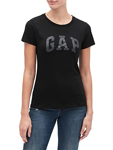 GAP Damen Classic Logo T-Shirt., True Black, Mittel von GAP
