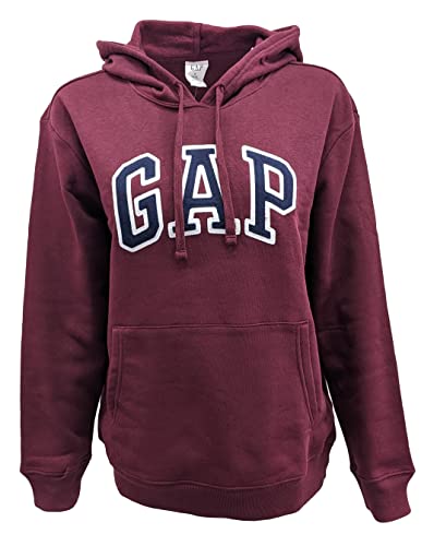 GAP Damen Fleece Arch Logo Pullover Hoodie, Merlot (Dark Logo), M von GAP