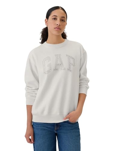GAP Damen Heritage Sweatshirt, Weiße Strasssteine, L von GAP
